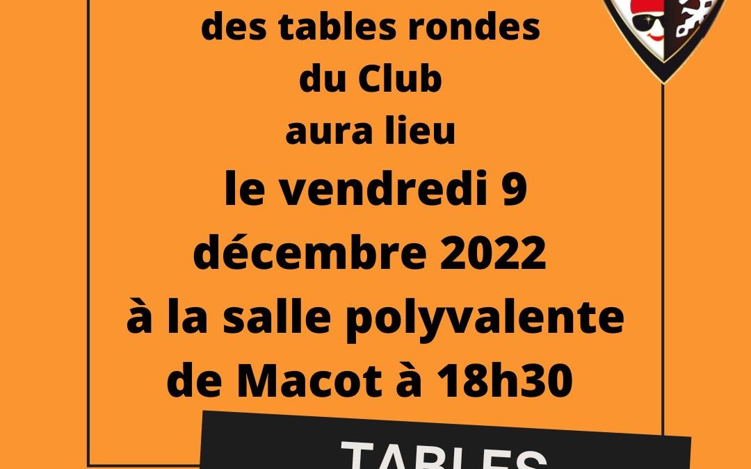 TABLES RONDES DEBUT SAISON